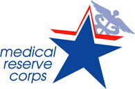 Medical Reserve Corps logo with a blue star over a red star